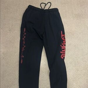 Black Kids Joggers with Red Graphic